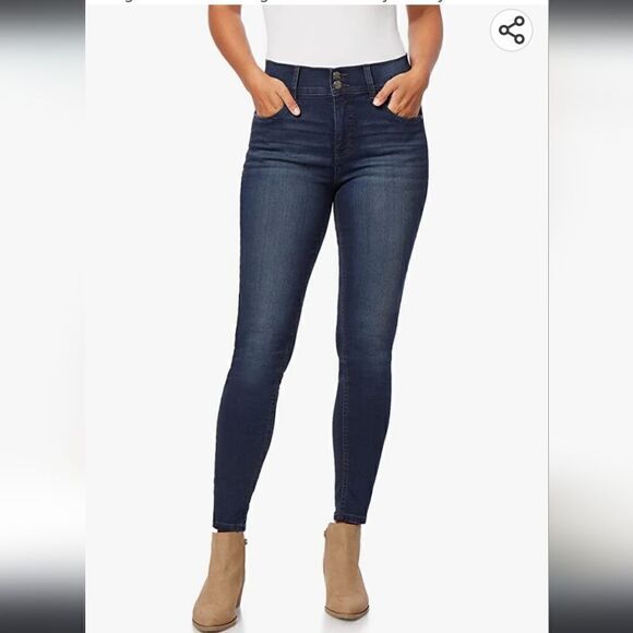 Angels Forever‎ Young High Rise Curvy Skinny Jrans Size 6, Dark Wash - Picture 1 of 14